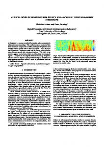 MUSICAL NOISE SUPPRESSION FOR SPEECH