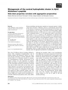 Mutagenesis of the central hydrophobic cluster ... - Wiley Online Library