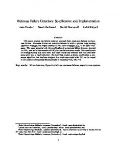 Muteness Failure Detectors: Speci cation and ... - Semantic Scholar