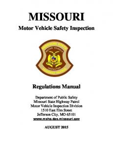 MVI Regulations Manual