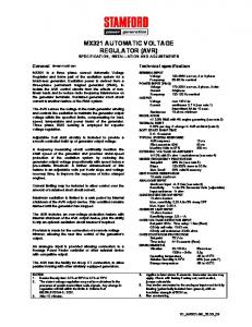 MX321 AUTOMATIC VOLTAGE REGULATOR (AVR)