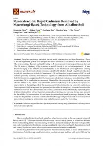 Mycoextraction: Rapid Cadmium Removal by Macrofungi ... - MDPI