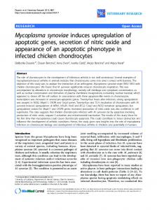 Mycoplasma synoviae induces upregulation of ... - Veterinary Research