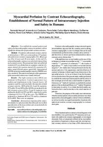 Myocardial Perfusion by Contrast Echocardiography ... - SciELO