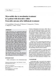 Myocarditis due to mesalamine treatment in a patient with ulcerative ...