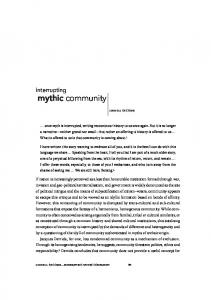 mythic community - UTS ePRESS Journals