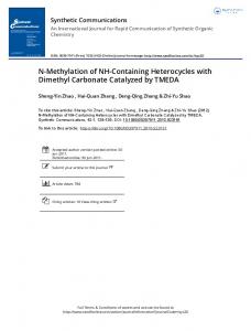 N-Methylation of NH-Containing Heterocycles with