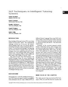 N NLP Techniques in Intelligent Tutoring Systems