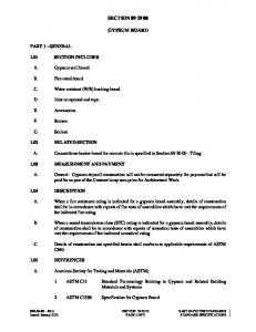 n Section 09 29 00 - Gypsum Board. - Bart