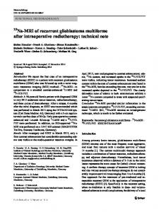 Na-MRI of recurrent glioblastoma multiforme after ...