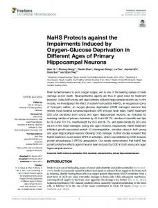 NaHS Protects against the Impairments Induced by