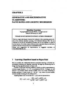 Naive Bayes and Logistic Regression