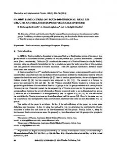 Nambu structures on four-dimensional real Lie groups and related ...