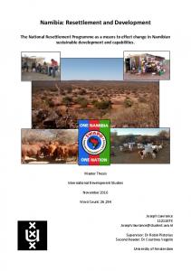 Namibia: Resettlement and Development