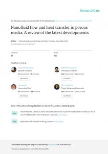 Nanofluid flow and heat transfer in porous media: A ...