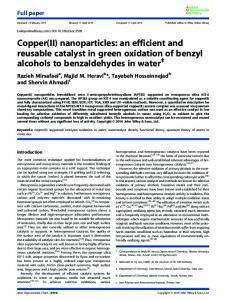 nanoparticles: an efficient and reusable catalyst in