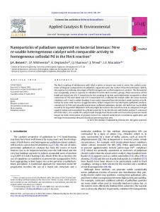 Nanoparticles of palladium supported on bacterial ... - CyberLeninka