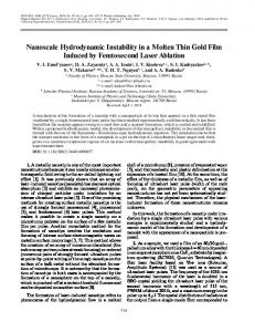 Nanoscale Hydrodynamic Instability in a Molten Thin Gold Film ...