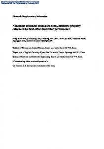 Nanosheet thickness-modulated MoS2 dielectric property evidenced ...