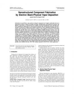 Nanostructured component fabrication by electron ... - Springer Link