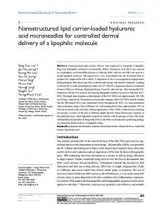 Nanostructured lipid carrier-loaded hyaluronic acid