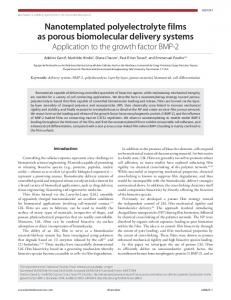 Nanotemplated polyelectrolyte films as porous