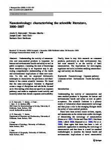 Nanotoxicology: characterizing the scientific literature ... - Springer Link