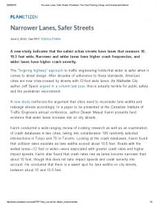 Narrower Lanes, Safer Streets