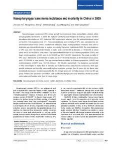 Nasopharyngeal carcinoma incidence and