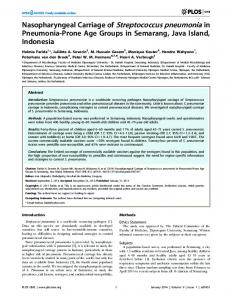 Nasopharyngeal Carriage of Streptococcus