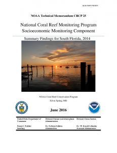 National Coral Reef Monitoring Program Socioeconomic Monitoring ...