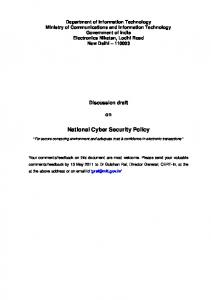 National Cyber Security Policy - MeitY