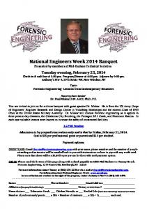 National Engineers Week 2014 Banquet