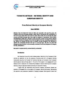 national identity and european identity - Research Centre on Identity ...