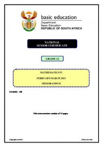 NATIONAL SENIOR CERTIFICATE GRADE 12