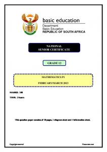 NATIONAL SENIOR CERTIFICATE GRADE 12