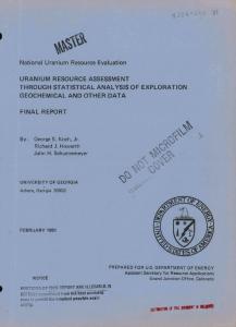 National Uranium Resource Evaluation URANIUM ...