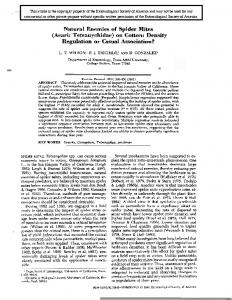 Natural Enemies of Spider Mites (Acari: Tetranychidae) - Texas A&M ...