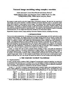 Natural image modeling using complex wavelets - CiteSeerX