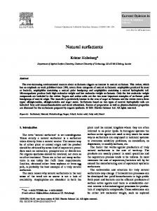 Natural surfactants - Chimica UniPD