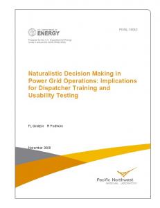 Naturalistic Decision Making in Power Grid Operations: Implications ...