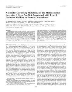 Naturally Occurring Mutations in the Melanocortin Receptor 3 Gene ...