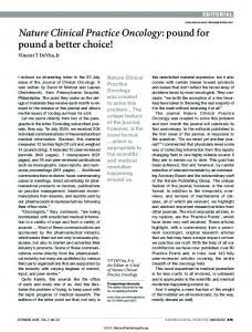 Nature Clinical Practice Oncology: pound for pound a better choice!