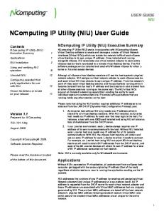 NComputing IP Utility (NIU) User Guide