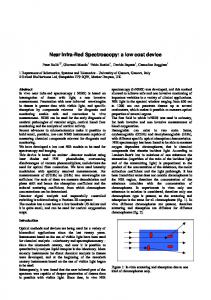 Near Infra-Red Spectroscopy: a low cost device - Semantic Scholar
