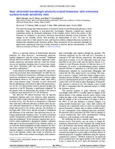 Near ultraviolet-wavelength photonic-crystal biosensor with enhanced ...