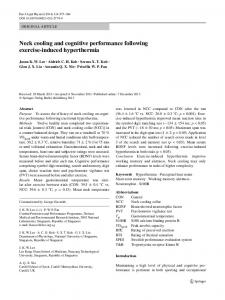Neck cooling and cognitive performance following