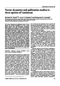 Nectar dynamics and pollination studies in three species ... - CES (IISc)