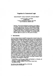 Negation in Contextual Logic