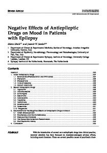 Negative Effects of Antiepileptic Drugs on Mood in ... - Springer Link